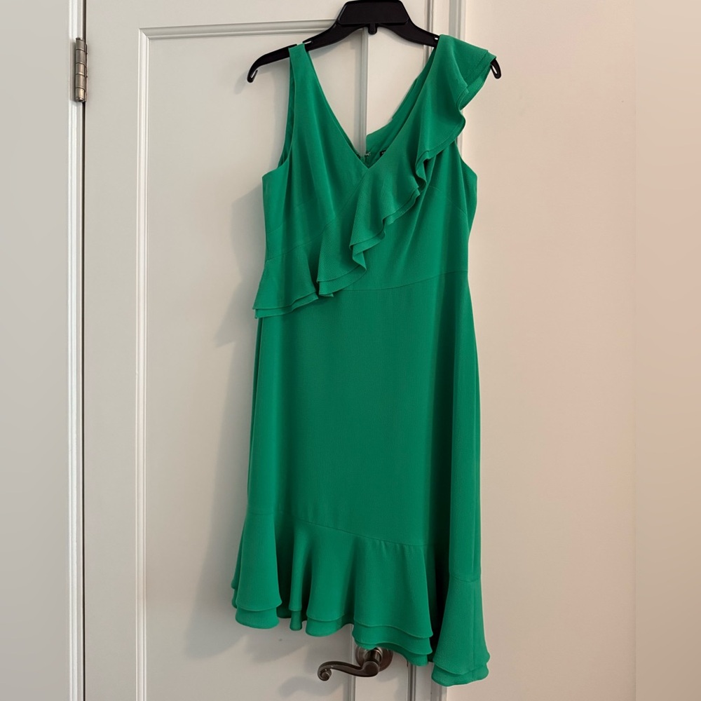 Maggy London Green Ruffled Dress